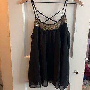Black Sequin Tank